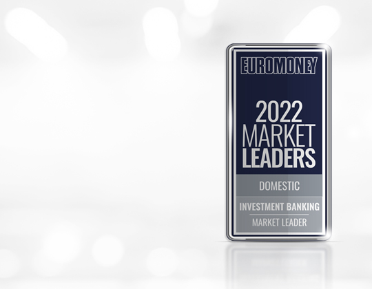 Turkey's Market Leader in the “Investment Banking” category by Euromoney